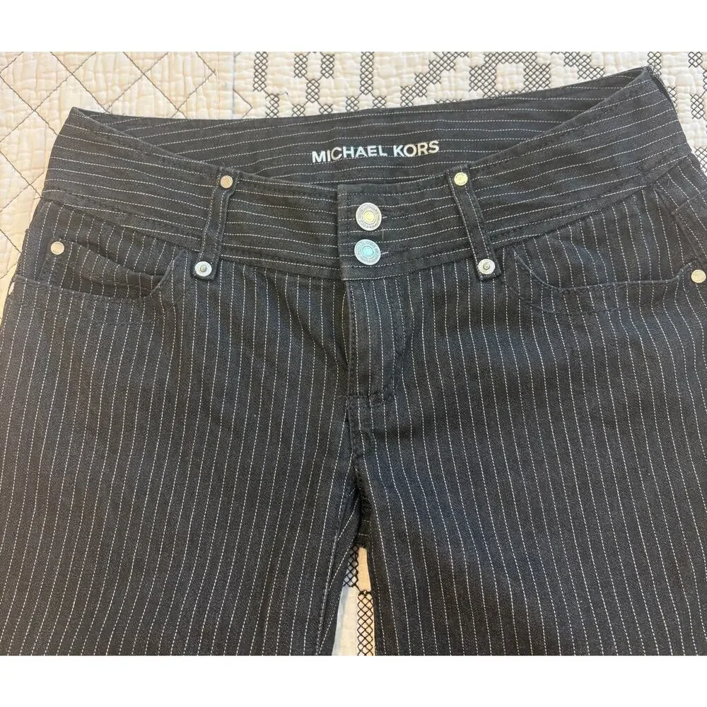 Michael Kors Low Rise Wide Leg Dark Gray Denim Size 2p